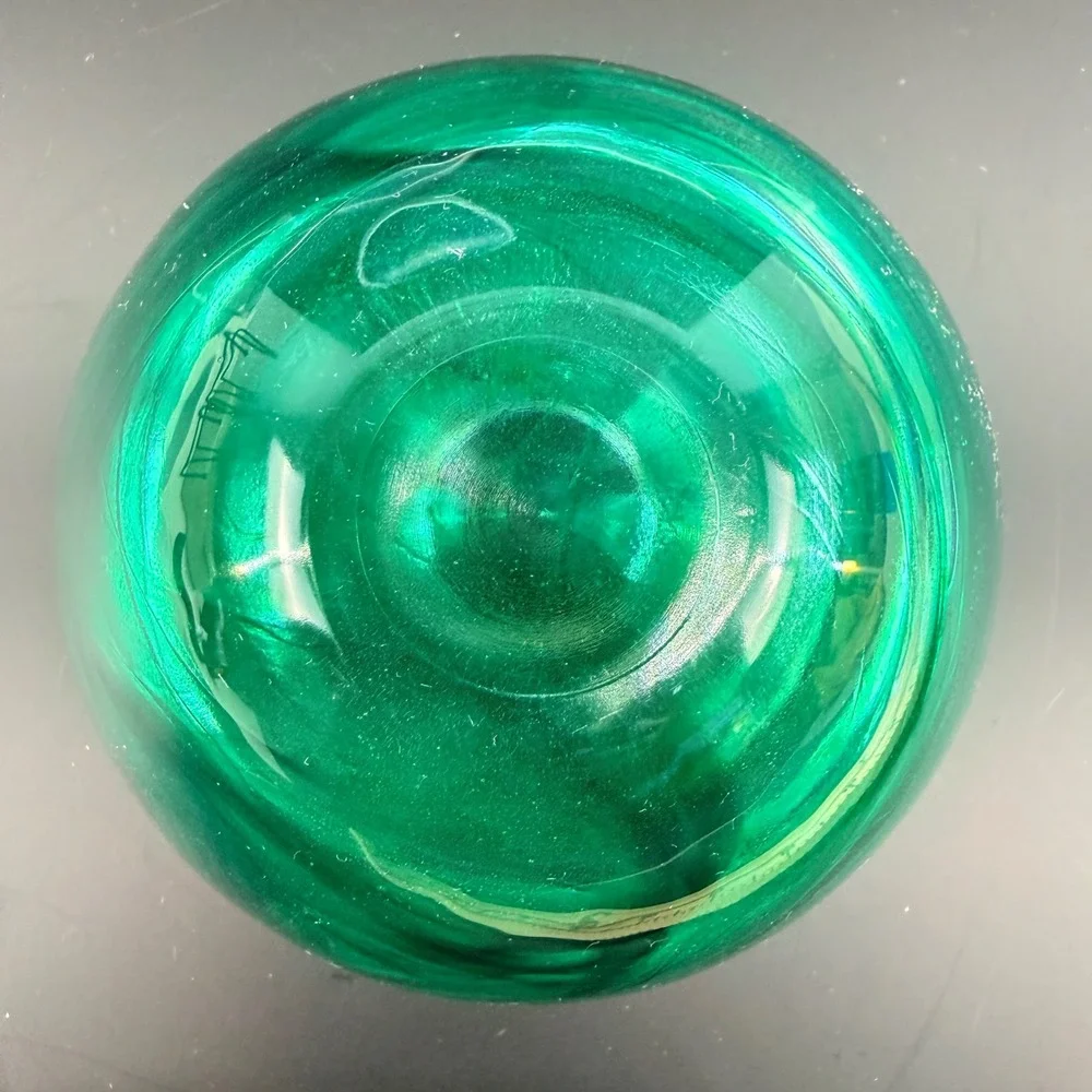 Kosta Boda Atoll Green Glass Votive Candle Bowl Anna Ehrner‎ Signed with Box